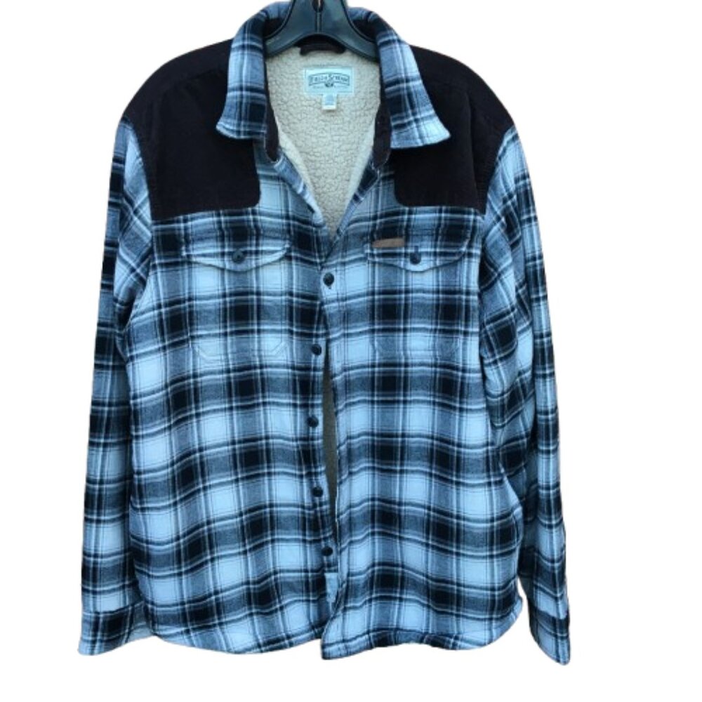 Field & Stream Flannel Shacket Plaid Sherpa Lined Corduroy Yoke Mens Large